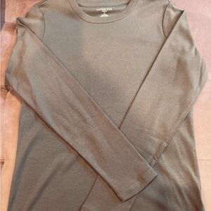 Lands' End Women’s Taupe Long Sleeve Tee